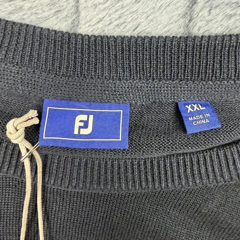 FootJoy Mens Drirelease Wool Blend Crewneck Golf Sweater Navy Blue XXL 29077